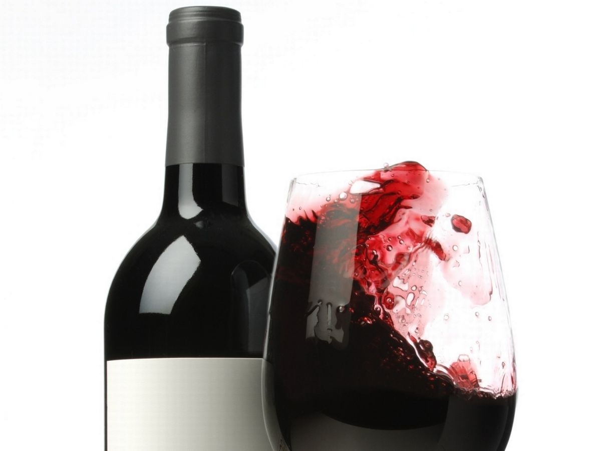 red wine bottle and glass